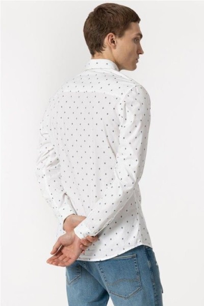 Camisa entallada BLANCO