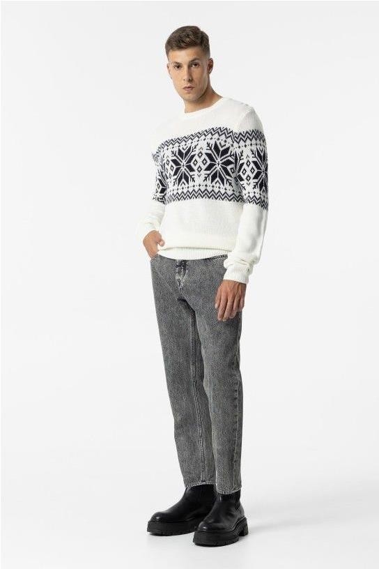 Jersey de punto cenefa BLANCO