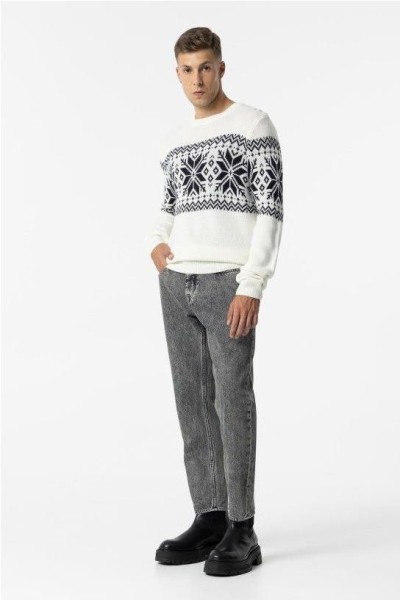 Jersey de punto cenefa BLANCO