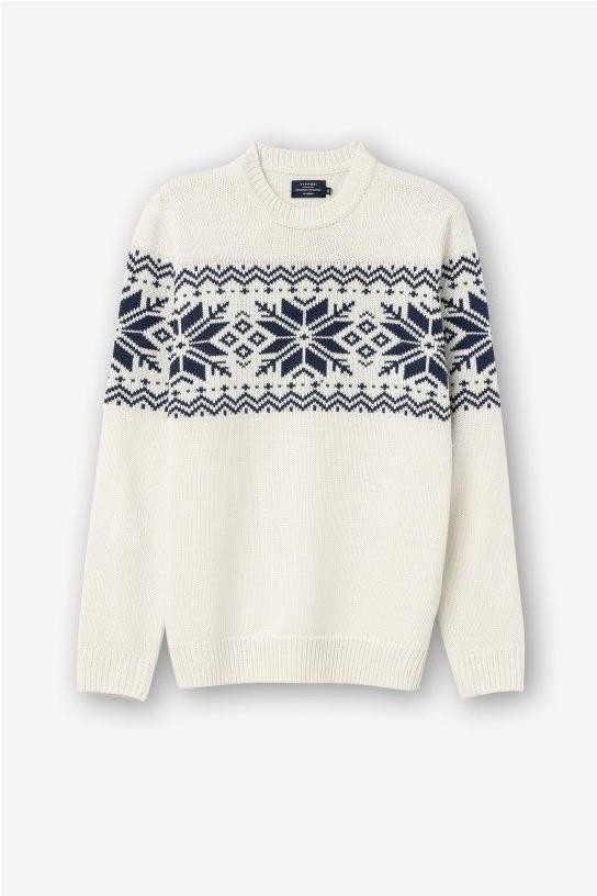 Jersey de punto cenefa BLANCO