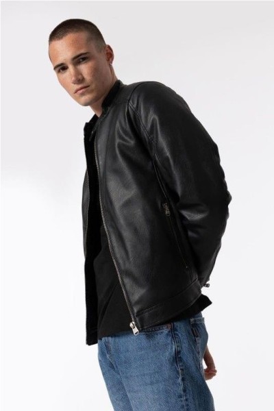 Cazadora polipiel NEGRO