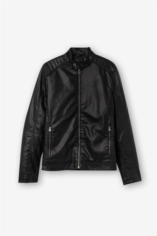 Cazadora polipiel NEGRO