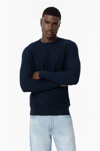 Jersey punto con textura MARINO