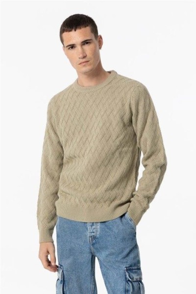 jersey punto trenzado PISTACHO