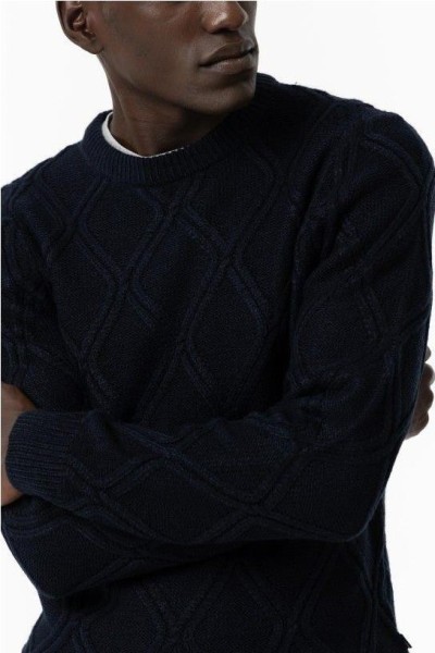 Jersey punto trenzado MARINO