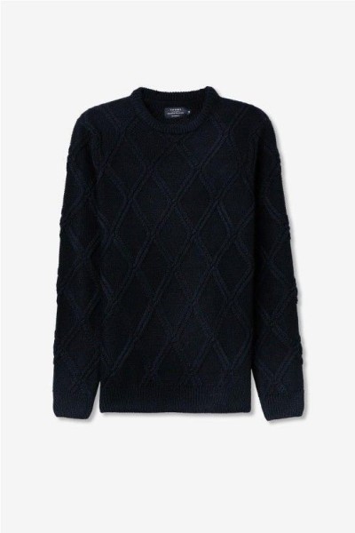 Jersey punto trenzado MARINO