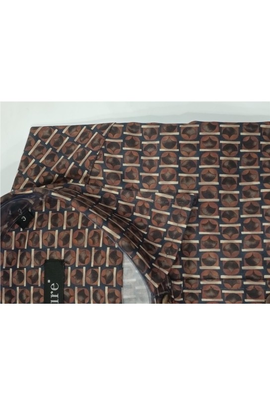 Camisa manga larga estampada MARRON