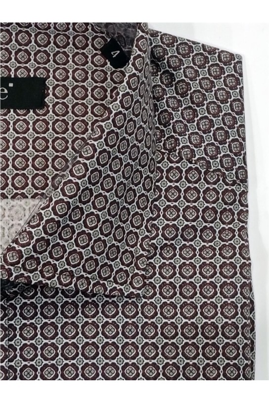 Camisa manga larga estampada MARRON