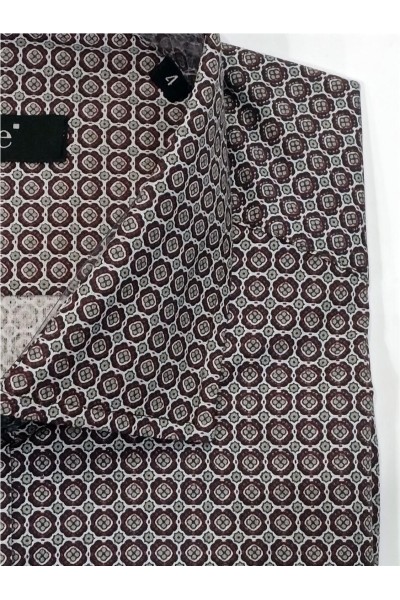 Camisa manga larga estampada MARRON