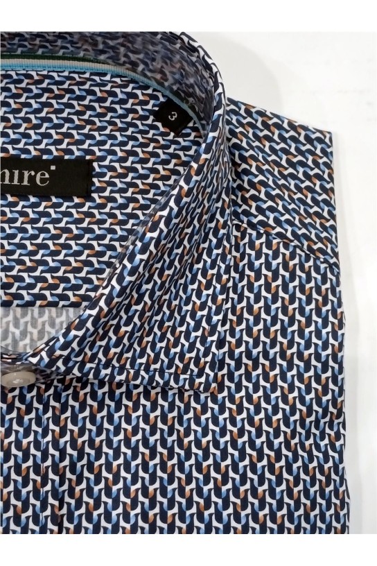 Camisa manga larga estampada AZUL 2