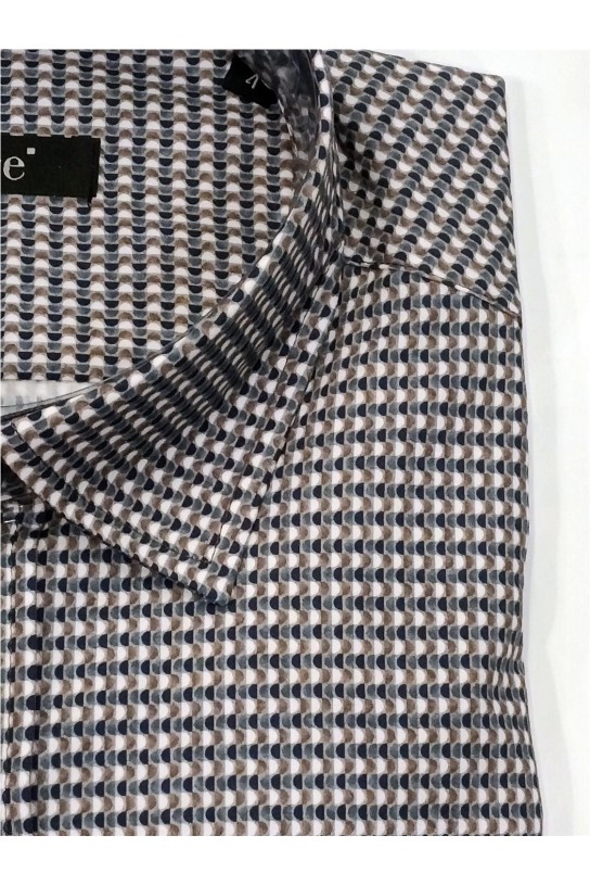 Camisa manga larga estampada AZUL PETROLEO