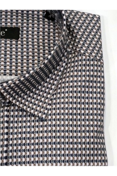 Camisa manga larga estampada AZUL PETROLEO