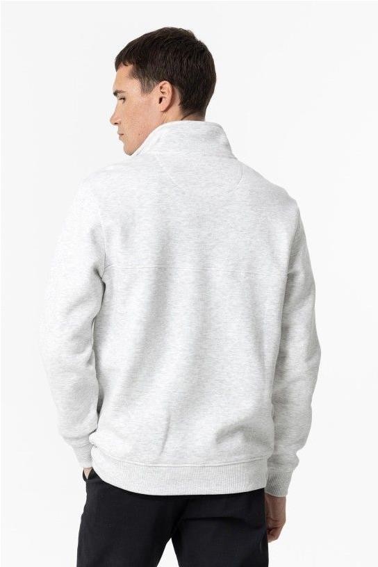 Sudadera cuello cremallera GRIS CLARO