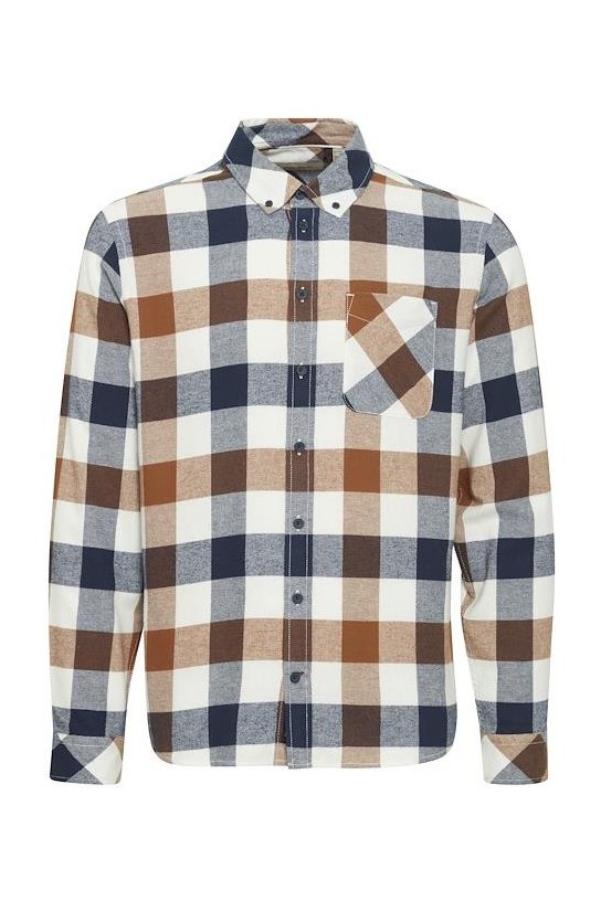 Camisa entallada cuadros CAMEL