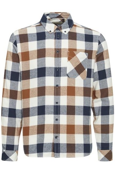 Camisa entallada cuadros CAMEL