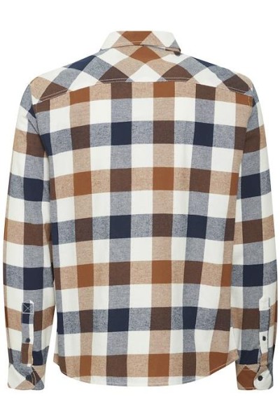 Camisa entallada cuadros CAMEL