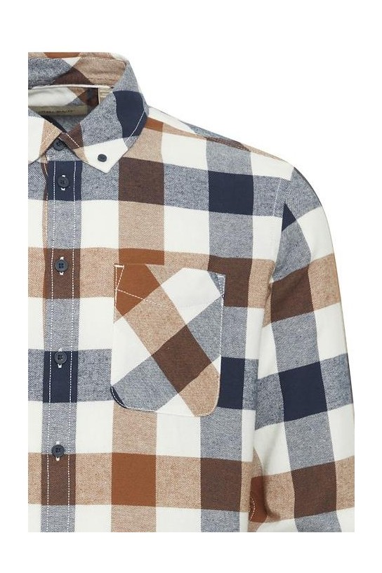 Camisa entallada cuadros CAMEL