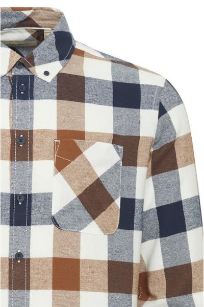 Camisa entallada cuadros CAMEL