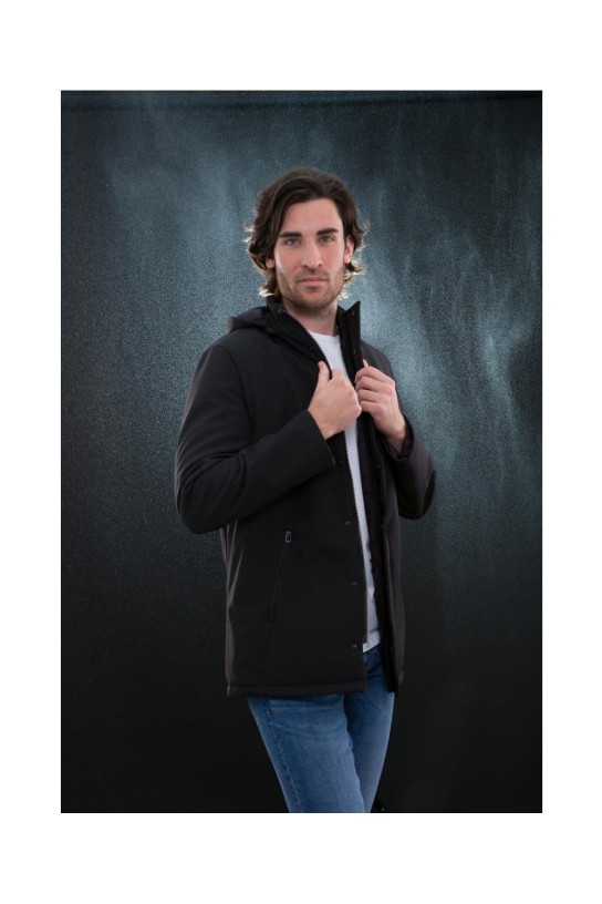 Chaqueton capucha desmontable NEGRO