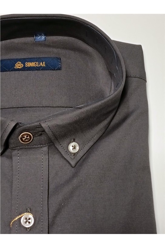 Camisa manga larga lisa GRIS MARENGO