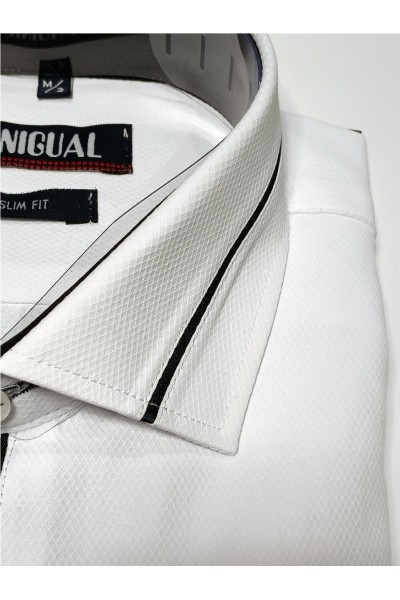 Camisa entallada manga larga NEGRO