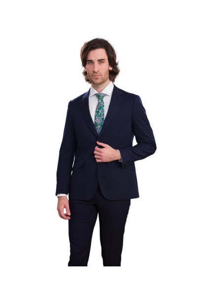 Traje entallado cuadros MARINO