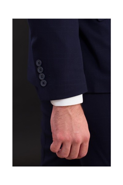 Traje entallado cuadros MARINO