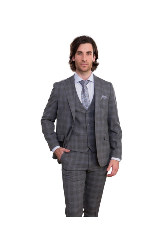 Traje con chaleco entallado GRIS 2