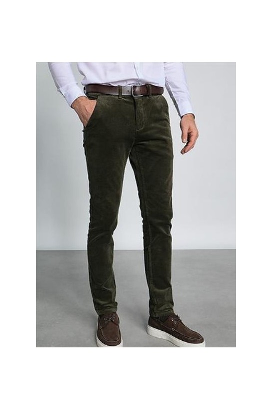 Pantalon pana VERDE OLIVA