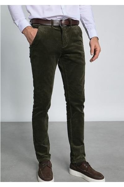 Pantalon pana VERDE OLIVA
