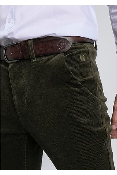 Pantalon pana VERDE OLIVA