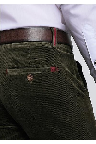 Pantalon pana VERDE OLIVA
