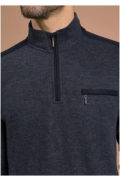 POLO CREMALLERA BOLSILLO GRIS MARENGO