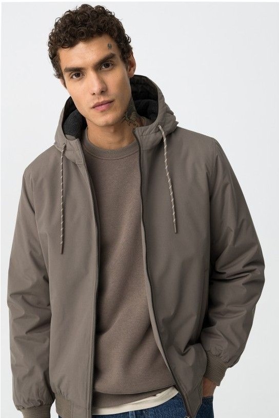 Cazadora con capucha KAKI Cazadora con capucha KAKI